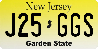 NJ license plate J25GGS