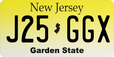 NJ license plate J25GGX