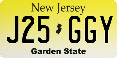 NJ license plate J25GGY