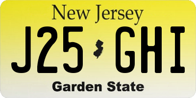 NJ license plate J25GHI