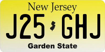 NJ license plate J25GHJ