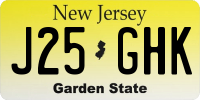 NJ license plate J25GHK