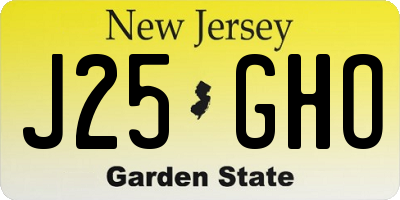 NJ license plate J25GHO