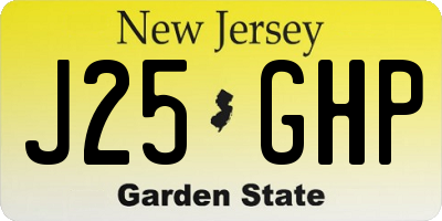 NJ license plate J25GHP
