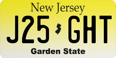 NJ license plate J25GHT