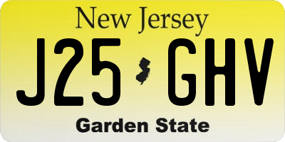 NJ license plate J25GHV