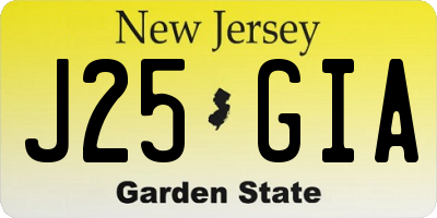 NJ license plate J25GIA