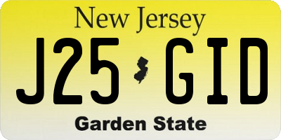 NJ license plate J25GID