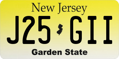 NJ license plate J25GII