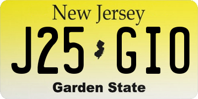 NJ license plate J25GIO