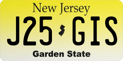 NJ license plate J25GIS