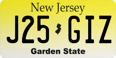 NJ license plate J25GIZ