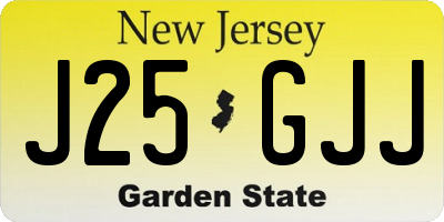 NJ license plate J25GJJ
