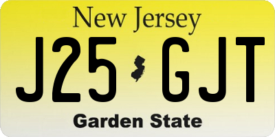 NJ license plate J25GJT