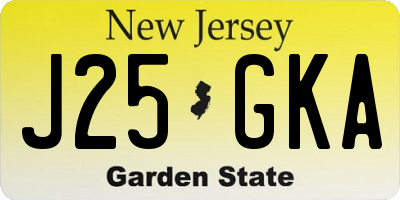 NJ license plate J25GKA