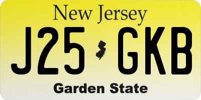 NJ license plate J25GKB