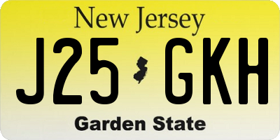 NJ license plate J25GKH