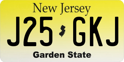 NJ license plate J25GKJ