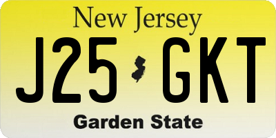 NJ license plate J25GKT