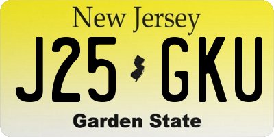 NJ license plate J25GKU