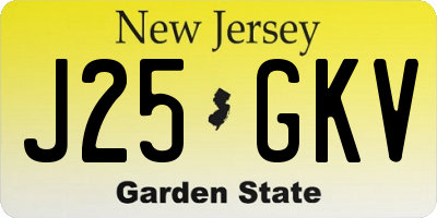 NJ license plate J25GKV