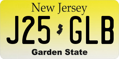 NJ license plate J25GLB