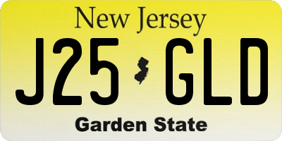 NJ license plate J25GLD