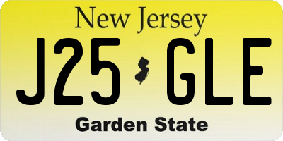 NJ license plate J25GLE