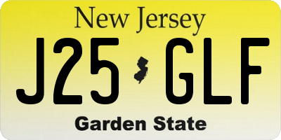 NJ license plate J25GLF