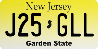 NJ license plate J25GLL