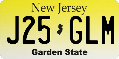 NJ license plate J25GLM