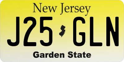 NJ license plate J25GLN