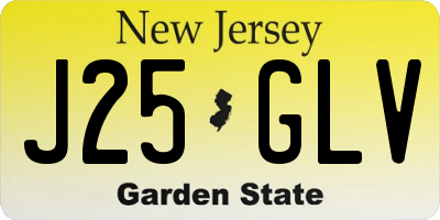 NJ license plate J25GLV