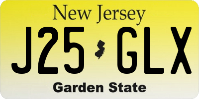 NJ license plate J25GLX