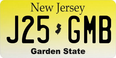 NJ license plate J25GMB
