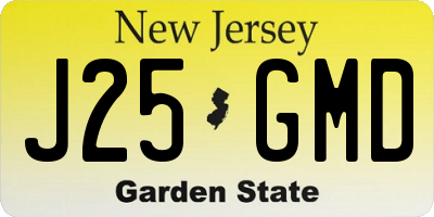 NJ license plate J25GMD