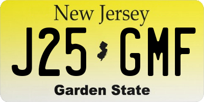 NJ license plate J25GMF