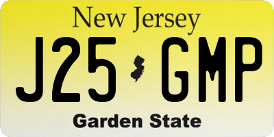 NJ license plate J25GMP