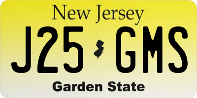 NJ license plate J25GMS