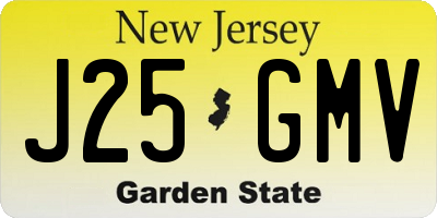 NJ license plate J25GMV
