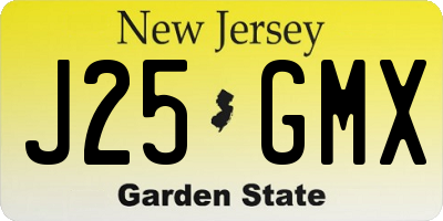 NJ license plate J25GMX