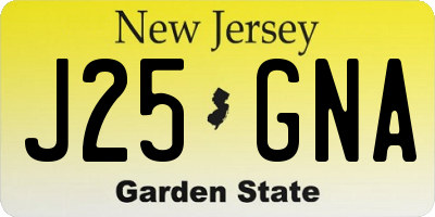NJ license plate J25GNA