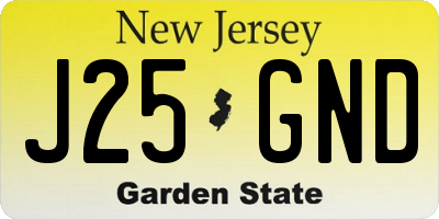 NJ license plate J25GND