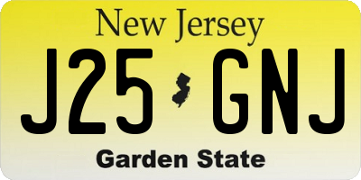 NJ license plate J25GNJ
