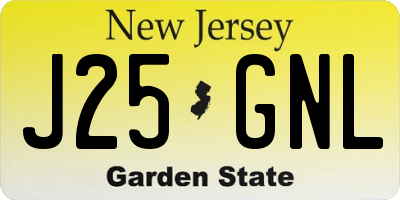 NJ license plate J25GNL
