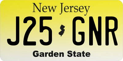 NJ license plate J25GNR