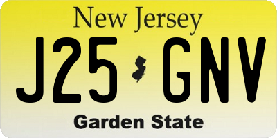 NJ license plate J25GNV