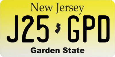 NJ license plate J25GPD