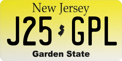 NJ license plate J25GPL