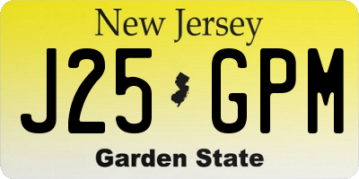 NJ license plate J25GPM